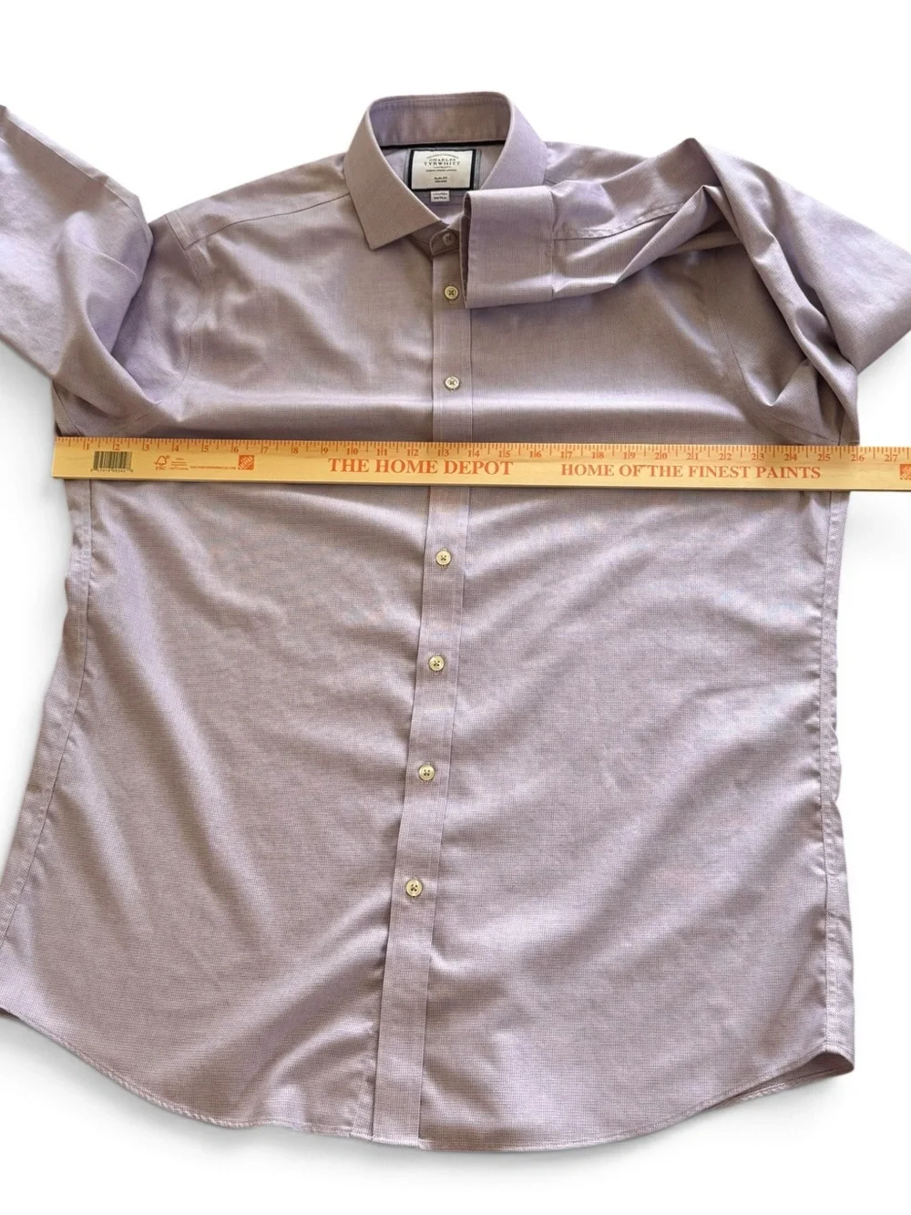 Charles Tyrwhitt Lilac Textured Dress Shirt - Slim Fit 17.5